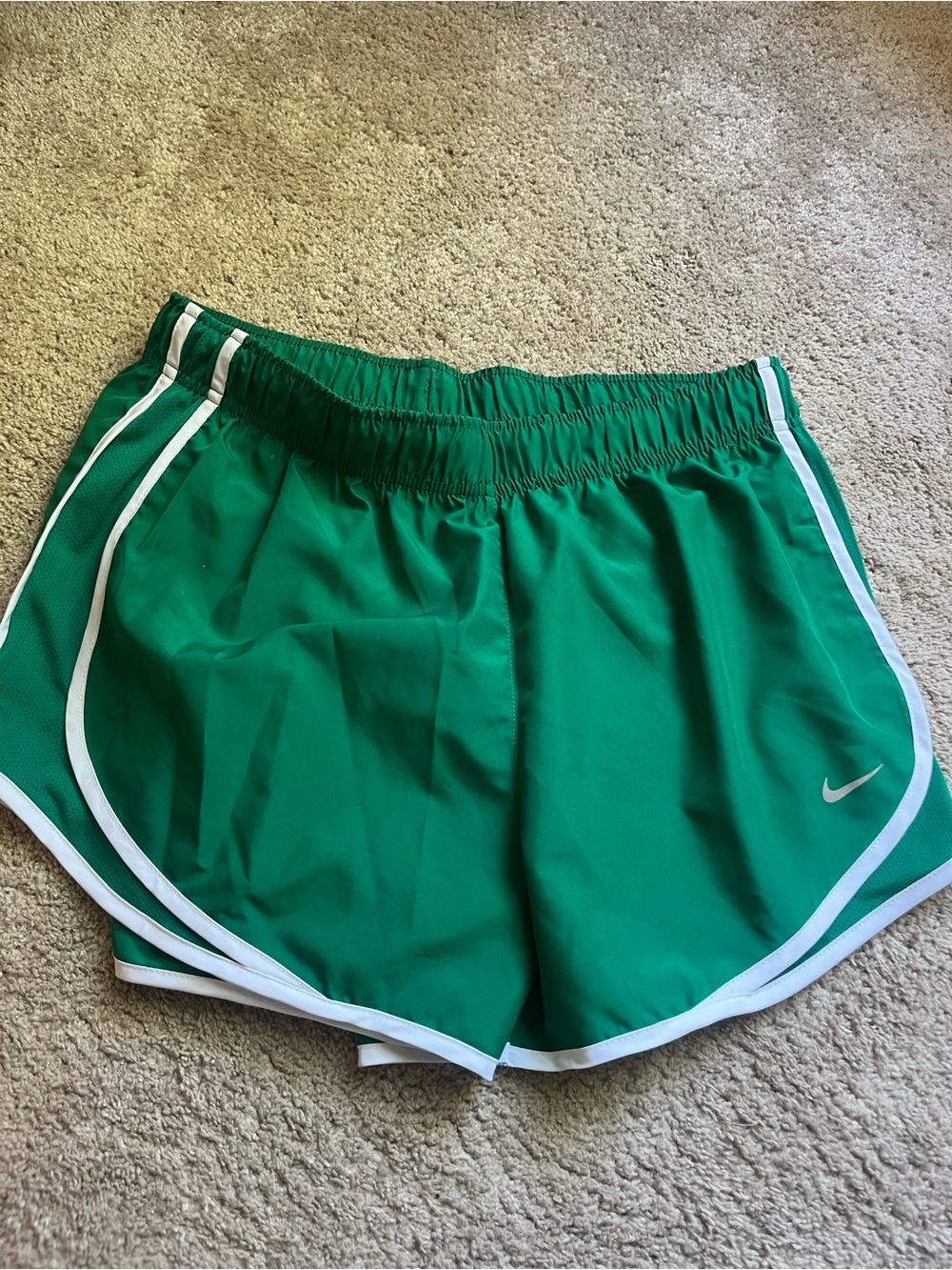 Nike Women’s Green Athletic Shorts with White Trim